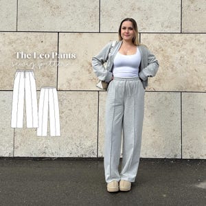 Fabric trousers Leo Pants sewing pattern sizes 34-56 German & English instructions Sweatpants Joggers pleat sewing PDF Digital file A4 + A0 image 7