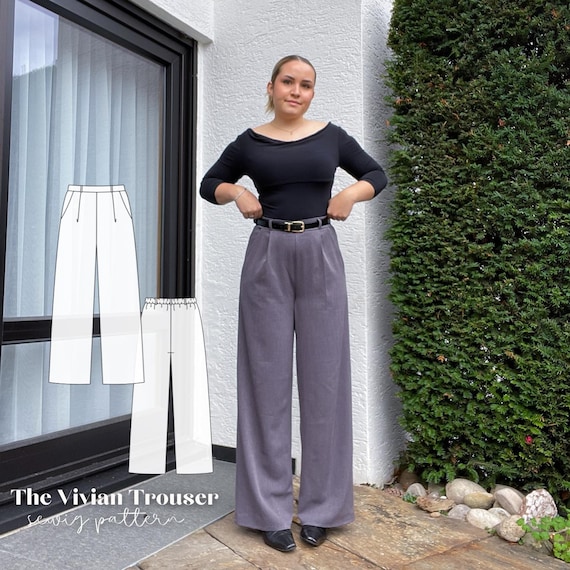 Suit Trousers Vivian Pattern Size 34-56 German & English