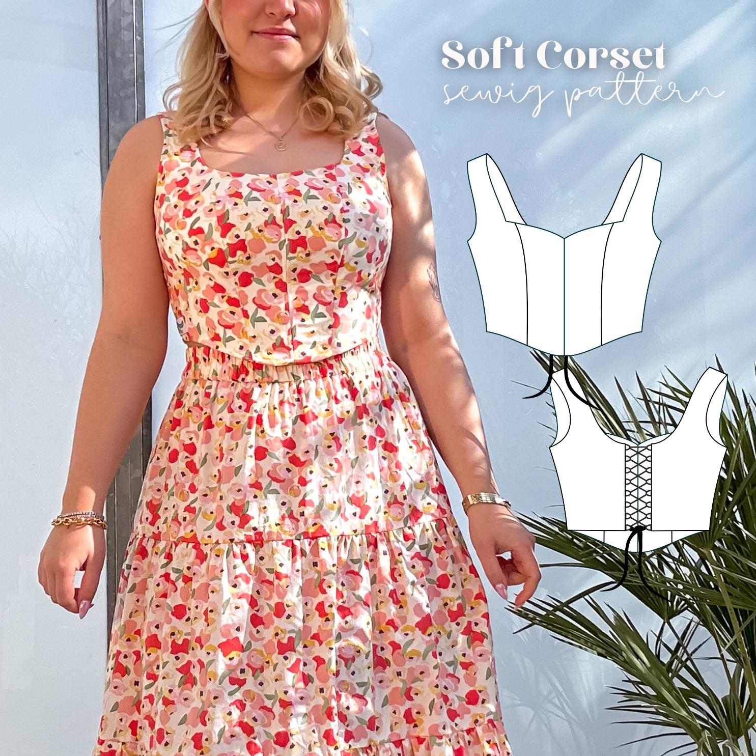 Soft Corset / Corset Top Pattern Size 34-56 - German