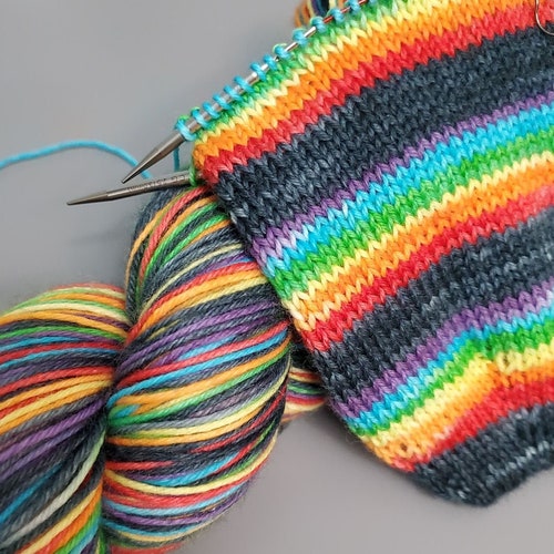 Hand Dyed Rainbow Self Striping Sock Yarn - Etsy