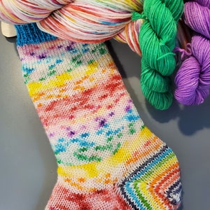 CONFETTI Stripes  | Self-striping yarn | Wool & Nylon | Hand-dyed | RAINBOW colors