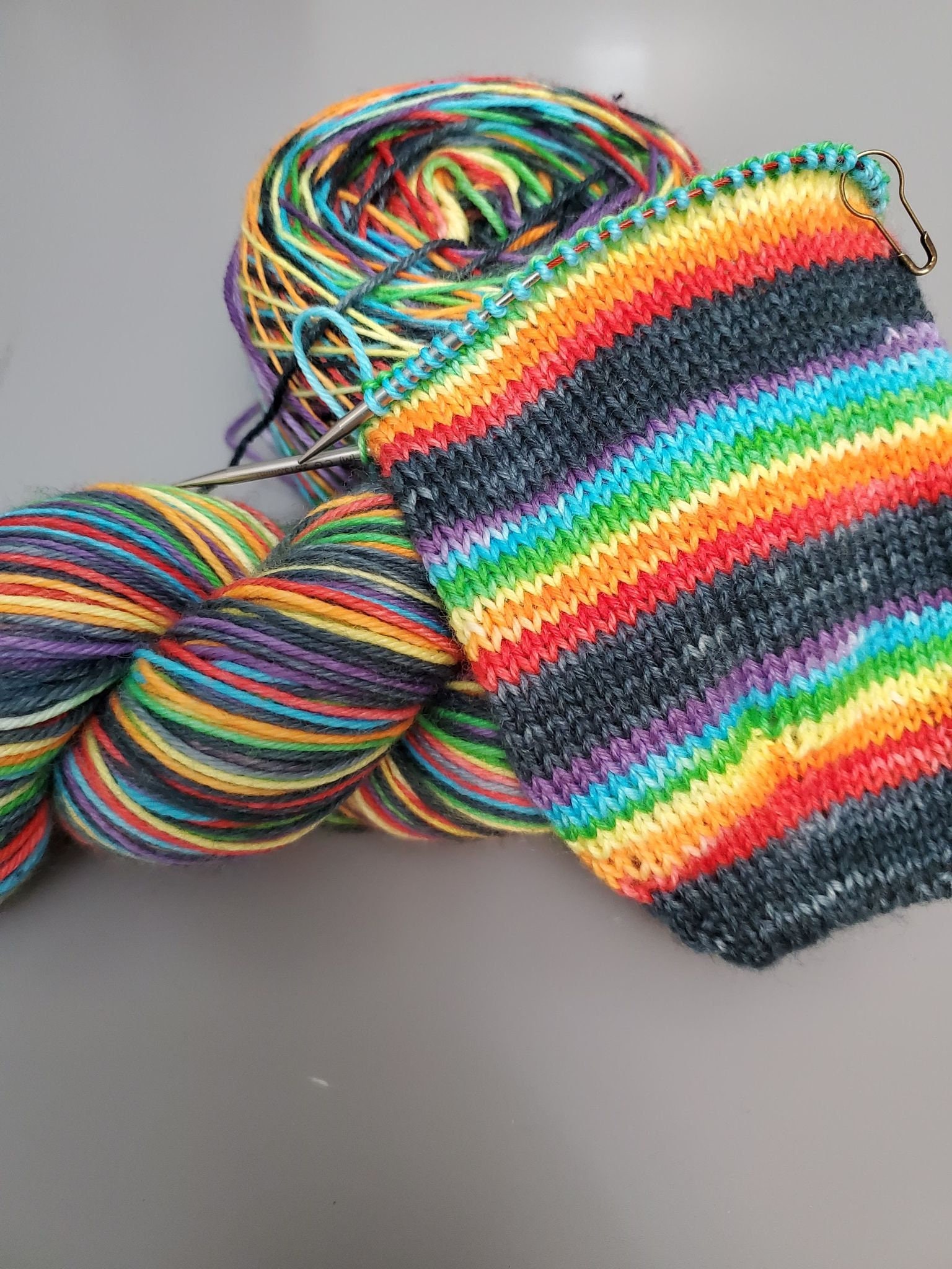 Midnight Rainbows Self-striping Yarn Wool & Nylon - Etsy