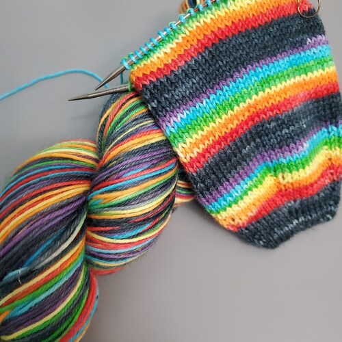 Hand Dyed Rainbow Self Striping Sock Yarn - Etsy