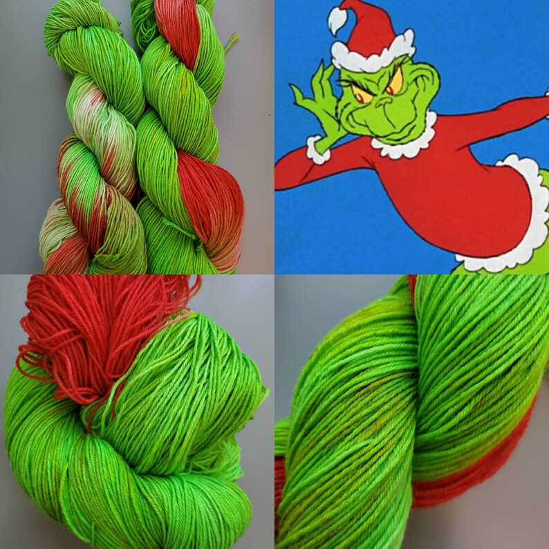 The GRINCH preorder Self-Striping Sock Yarn Variegated | Etsy