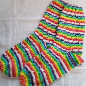 PATTERN - Rainbows for Kaylan - Top-down Sock knitting Pattern