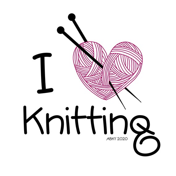 I LOVE KNITTING Knitting/crochet Project bags Cotton Etsy