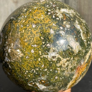 FOREST Ocean Jasper Sphere, Large Ocean Jasper Sphere, Madagascar Ocean Jasper, One of a Kind, 77mm wide