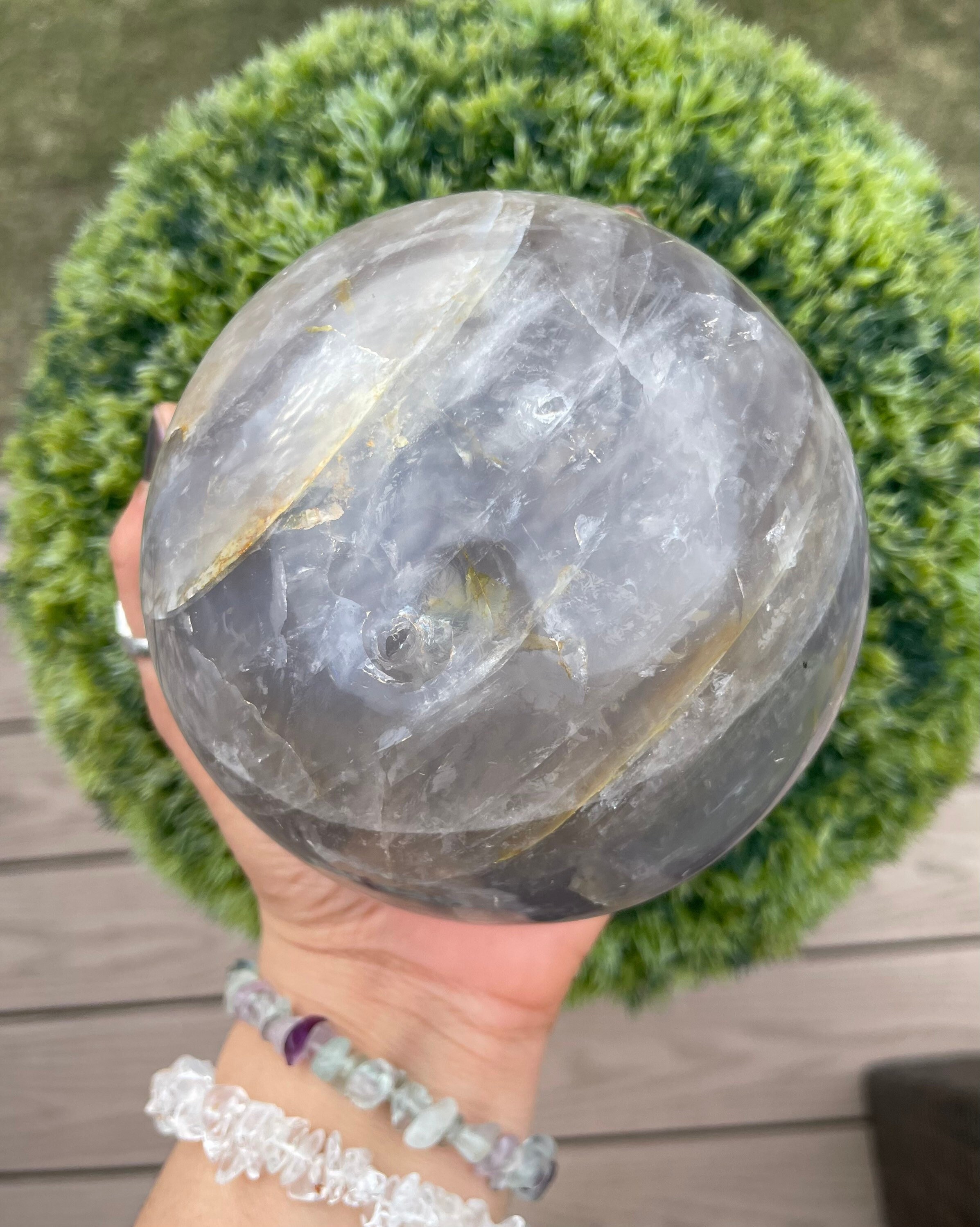 希少な 100 MM ブルー ジロサオル スフィア、ブルー ローズ クォーツ