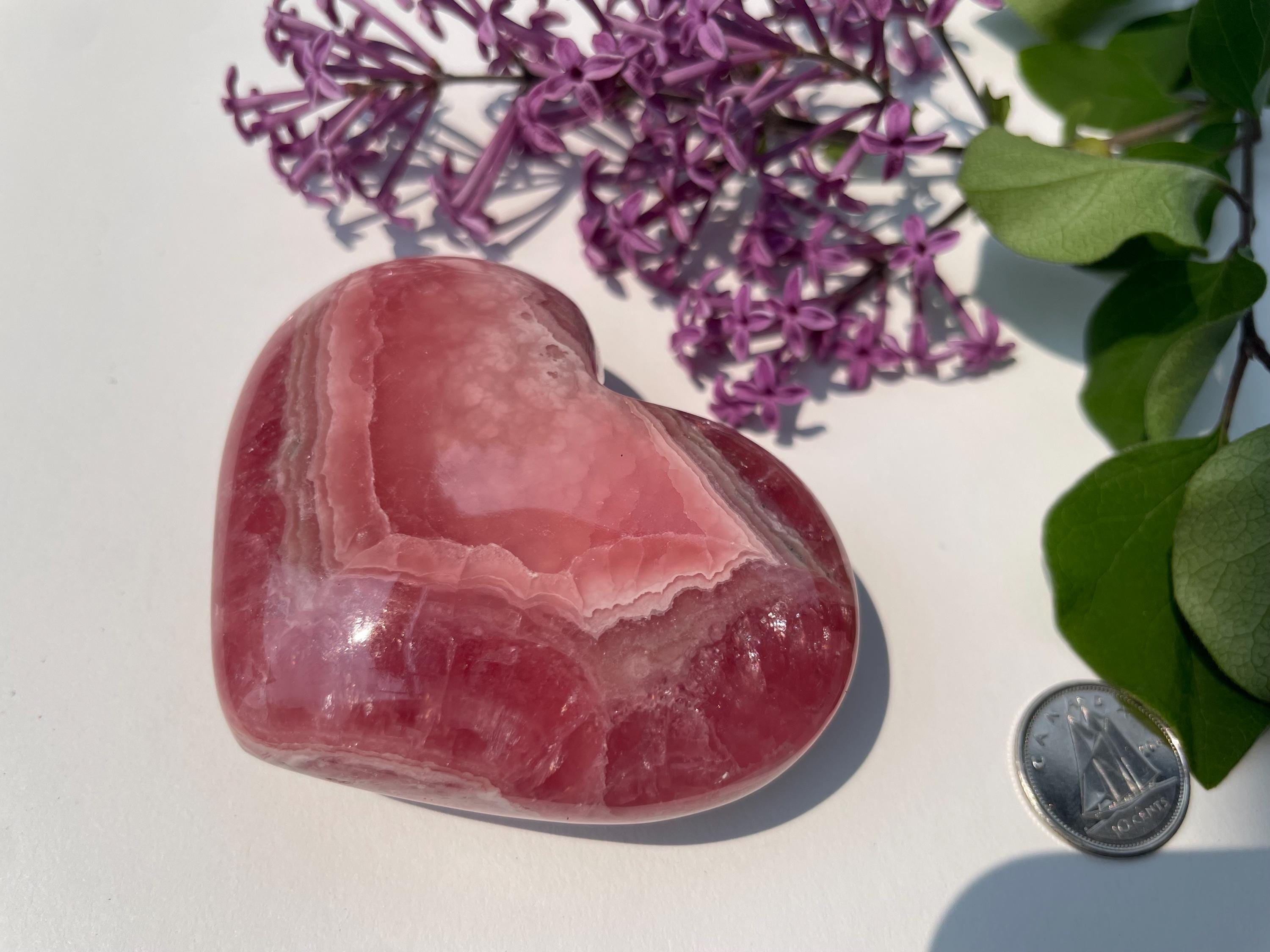 Large Puffy Rhodochrosite Heart, Collectors Item, Top Quality, Polished Rhodochrosite, Large Rhodochrosite Heart