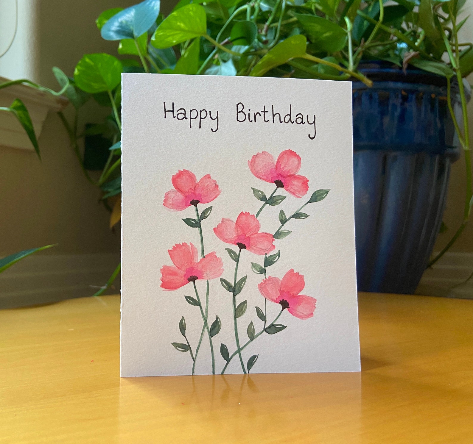 Handmade Watercolor Greeting Card Personalized Greeting Card Etsy Canada