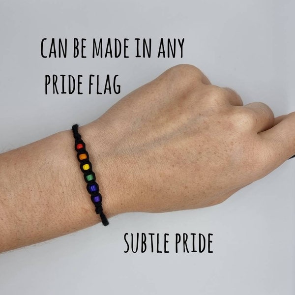 Bracelet de fierté LGBTQ + Gay lesbienne bisexuel transgenre asexué non binaire Enby Ace Bi pansexuel Agender Genderfluid Bas de Noël cadeau