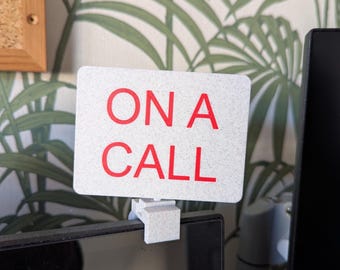 Custom / Personalised "On a Call" and "Come In" Sign with Monitor Mount