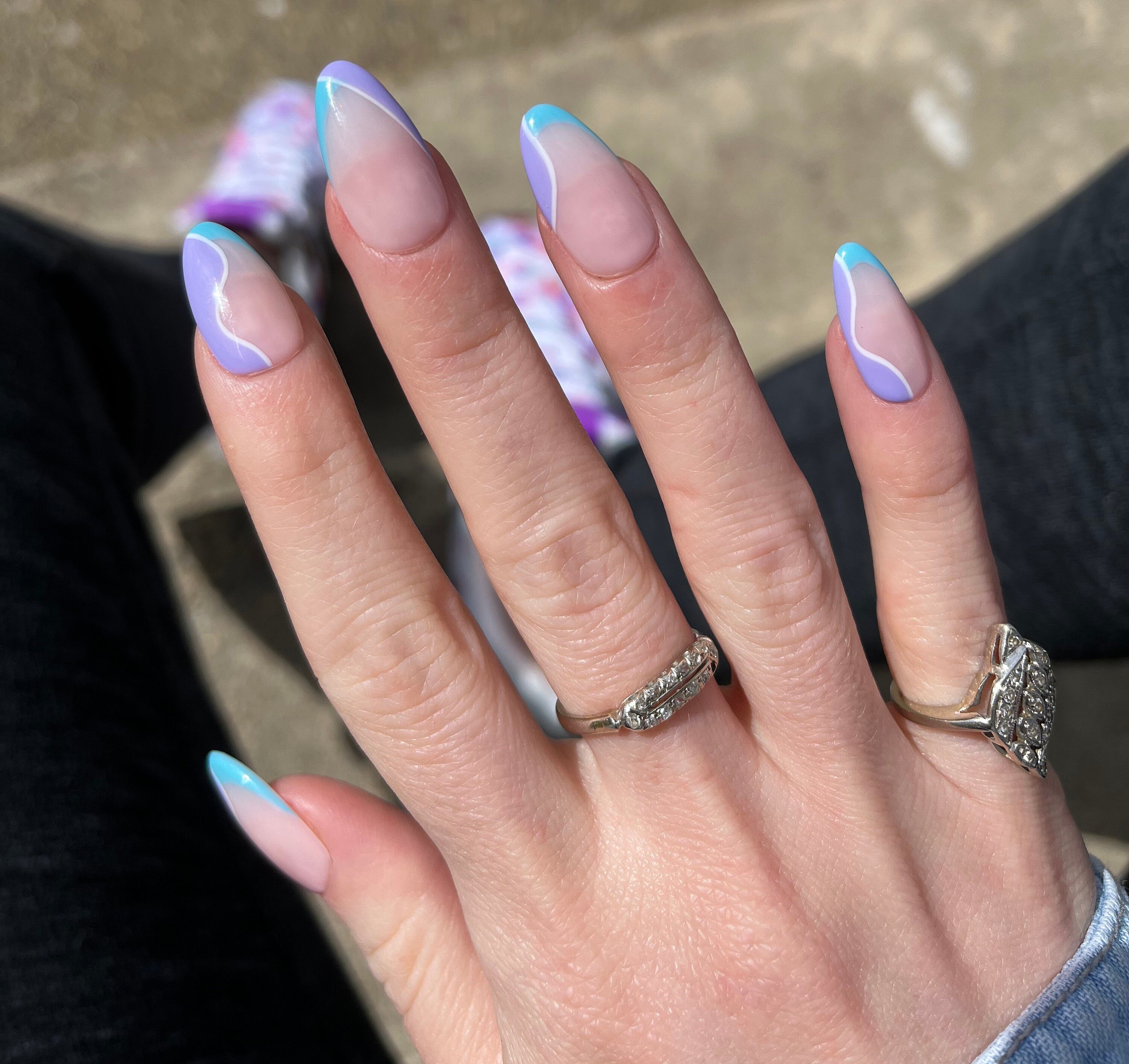 Pastel Purple French Tips Press on Nails Gel Nails Acrylic Etsy