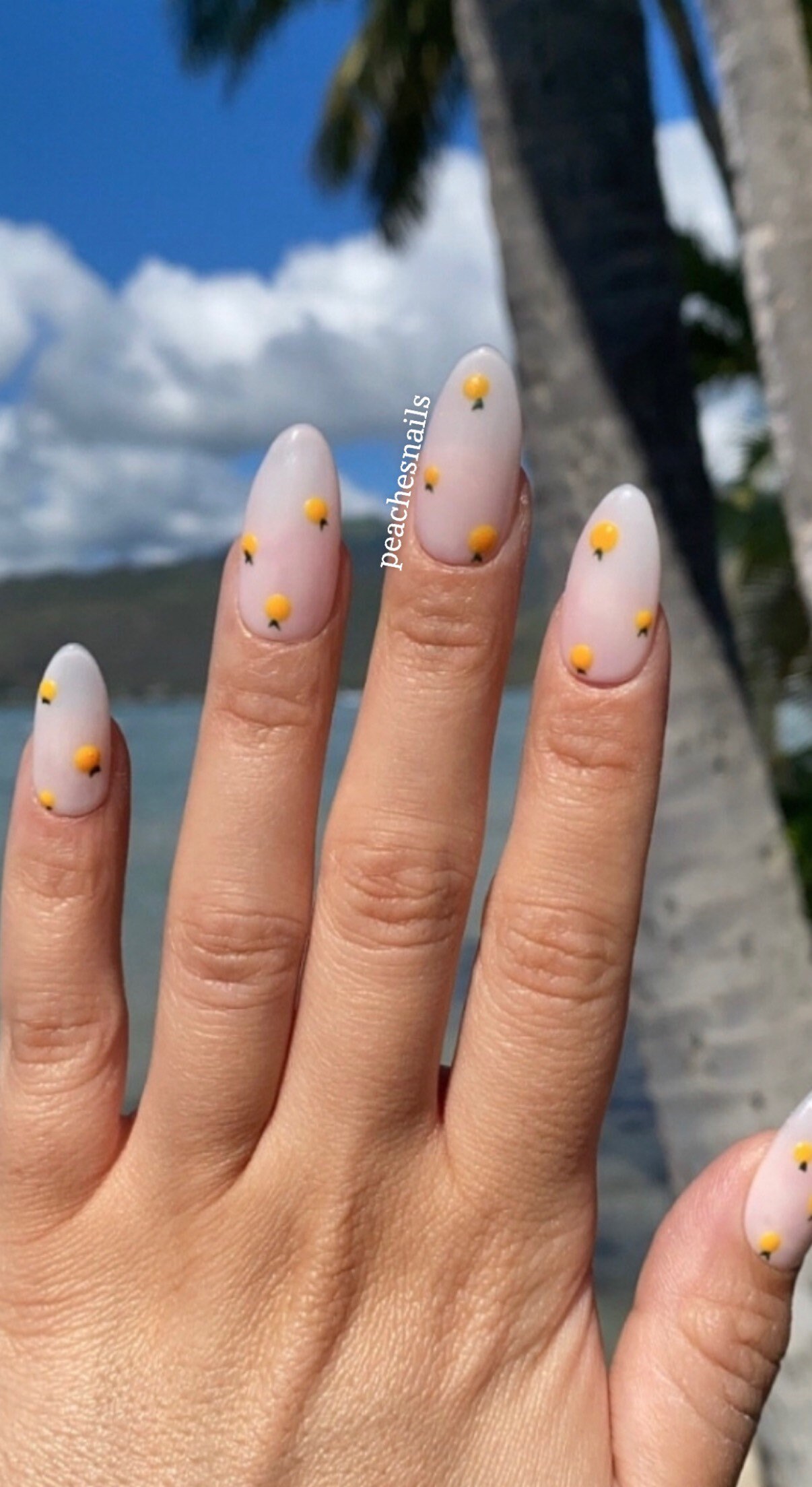 Milky White Tiny Peach Orange Press Ons Oval Stiletto Etsy Ireland