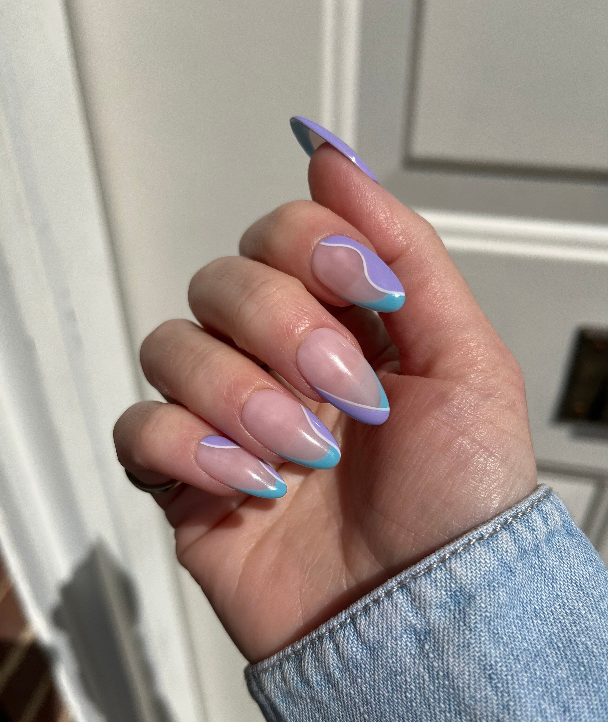 Pastel Purple French Tips Press on Nails Gel Nails Acrylic Etsy