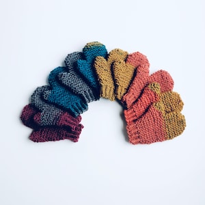KNITTING PATTERN: Toddler Knit Mittens - Simple Colour Block Garter Stitch Knit Mittens - SWK Mismatch Mittens
