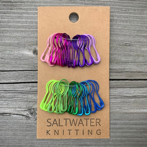 NEON RAINBOW Bulb Pin Stitch Markers / Progress Keepers for Knitting / Crochet - Set of 40 Colourful Bulb Pins