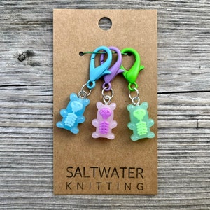 SPOOKY GUMMIES Stitch Markers / Progress Keepers | For Knitting or Crochet | Knitting Accessories | Journal Charms