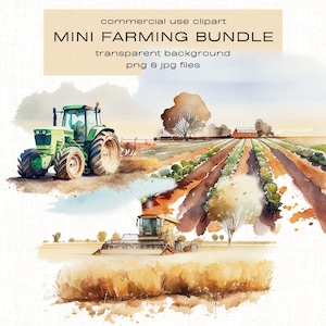 Agricultura Clipart Agricultura png Tractor png Cosechadora png Maquinaria agrícola Cultivo de trigo Agricultura Casa de campo Decoración 12x12 pulgadas Uso comercial
