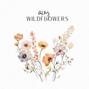 Flores Silvestres Clipart Aquarela Flores Aquarela Clipart Wildflower Bouquet Convite De Casamento Aquarela Floral Flor Selvagem Clipart