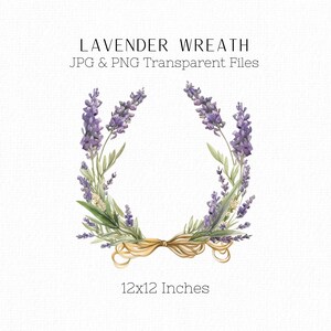 Lavender Wreath Clipart Wedding Clipart Watercolor Wreath Lavender Floral Wreath Botanical Clipart Frame Floral Wreath PNG Wreath Laurel