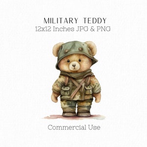 Ours en peluche en Camo vêtements armée mignon Teddy armée uniforme militaire Teddy Camo veste Camo chapeau Camo pantalon Clipart Wall Art Commercial usage