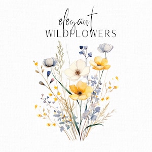 Flores Silvestres Clipart Aquarela Flores Aquarela Clipart Wildflower Bouquet Convite De Casamento Aquarela Floral Flor Selvagem Clipart