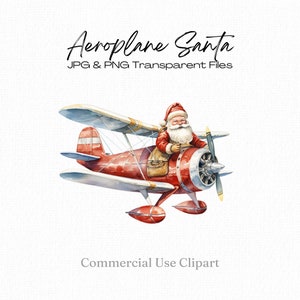 Flugzeug Weihnachtsmann Clipart Weihnachtskarte Clipart Flying Santa Xmas Dekoration Weihnachten Sublimation png Clipart Rotes Flugzeug Kommerzielle Nutzung