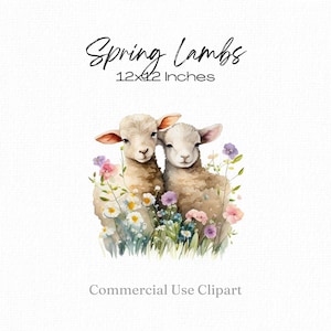 Agneaux mignons bébé Animal Clipart printemps agneaux fleurs agneaux png Floral agneau Clipart pour cartes de voeux étiquettes cadeaux Scrapbooking Collage impressions