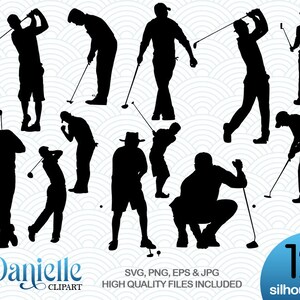 Golf  Silhouettes, SVG, png, eps, jpg, Cricut, Silhouette, Cameo files