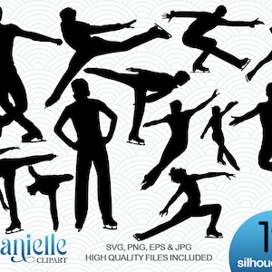 Ice Skating  Silhouettes, SVG, png, eps, jpg, Cricut, Silhouette, Cameo files