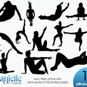 Artistic Gymnastic Silhouettes, SVG, png, eps, jpg, Cricut, Silhouette, Cameo files