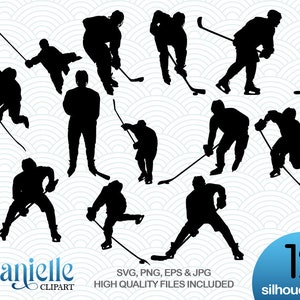 Hockey Silhouettes, SVG, png, eps, jpg, Cricut, Silhouette, Cameo files