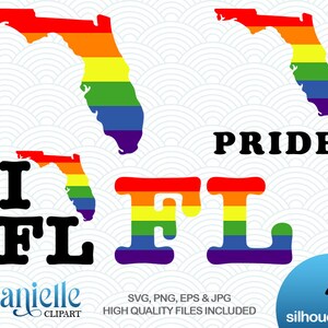 LGBT Florida Silhouetten, SVG, png, eps, jpg, Cricut, Silhouette, Cameo Dateien