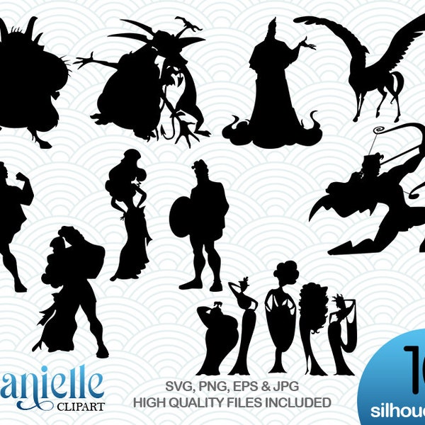 Hercules Silhouettes, SVG, png, eps, jpg, Cricut, Silhouette, Cameo files