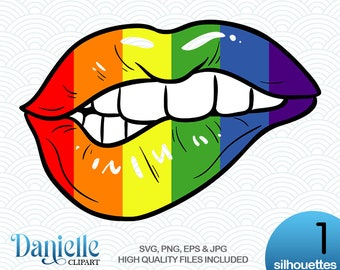 LGBT Lips Silhouettes, SVG, png, eps, jpg, Cricut, Silhouette, Cameo files