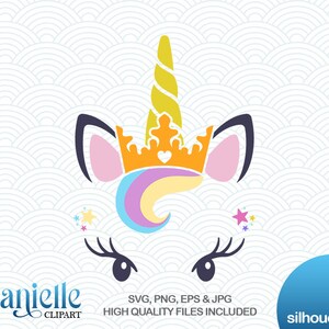 Unicorn Princess Silhouettes, SVG, png, eps, jpg, Cricut, Silhouette, Cameo files