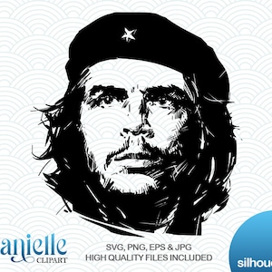 Che Guevara Silhouettes, SVG, png, eps, jpg, Cricut, Silhouette, Cameo files