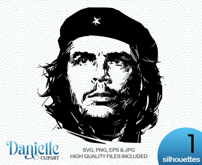 Che Guevara Silhouettes, SVG, png, eps, jpg, Cricut, Silhouette, Cameo files