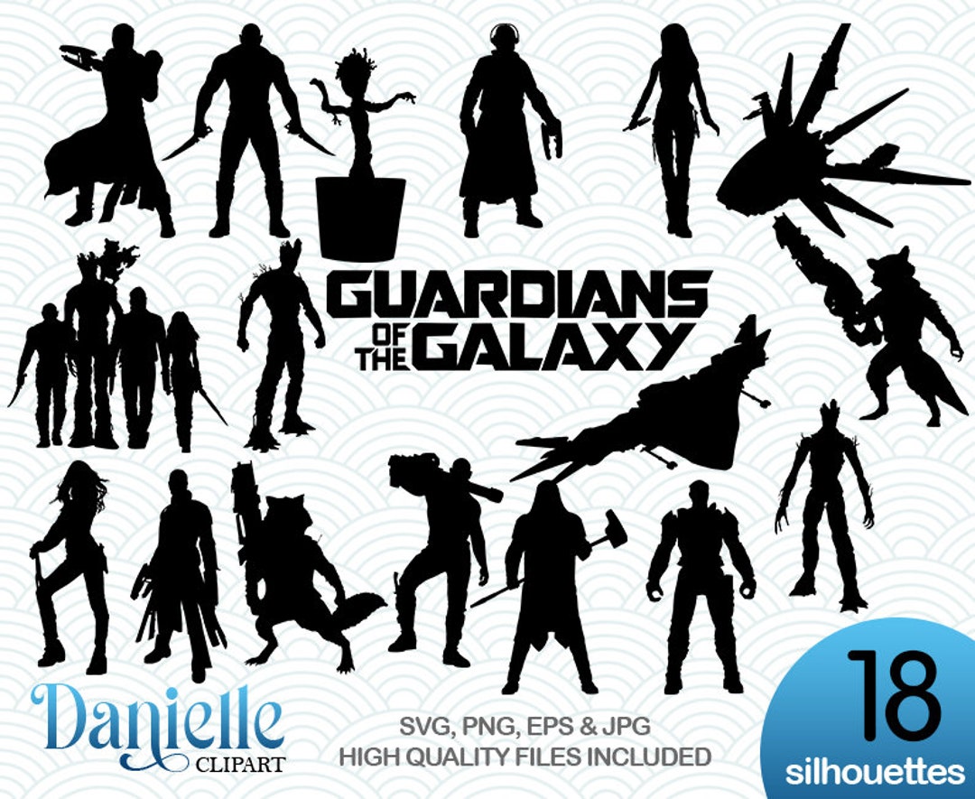 Guardians of the Galaxi Silhouettes SVG Png Eps Jpg - Etsy UK