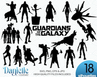 Guardians of the Galaxi Silhouettes, SVG, png, eps, jpg, Cricut, Silhouette, Cameo files