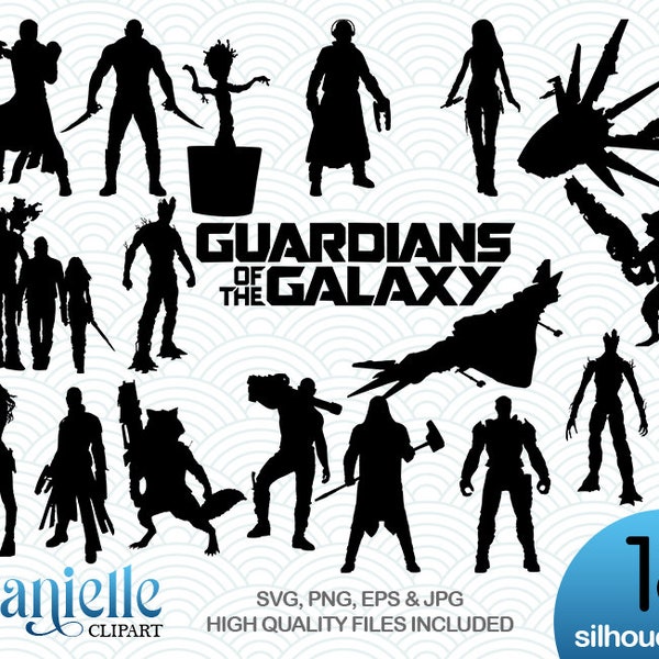 Guardians of the Galaxi Silhouettes, SVG, png, eps, jpg, Cricut, Silhouette, Cameo files