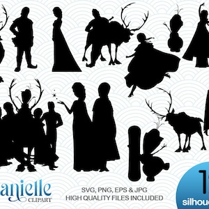 Frozen Silhouettes, SVG, png, eps, jpg, Cricut, Silhouette, Cameo files
