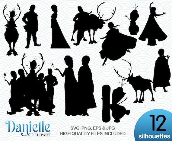 Silhouette Cricut png jpg SVG Cameo files Frozen Silhouettes eps Visual ...