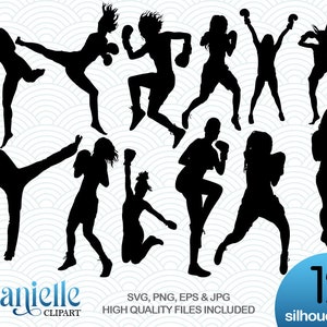 Boxing Woman Silhouettes, SVG, png, eps, jpg, Cricut, Silhouette, Cameo archivos