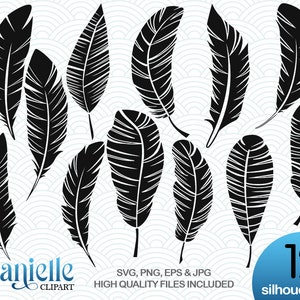 Feather Silhouettes, SVG, png, eps, jpg, Cricut, Silhouette, Cameo files