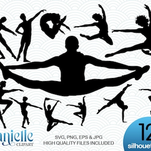 Ballet Man Silhouettes, SVG, png, eps, jpg, Cricut, Silhouette, Cameo Dateien