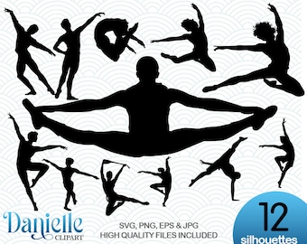 Ballet Man Silhouettes, SVG, png, eps, jpg, Cricut, Silhouette, Cameo files
