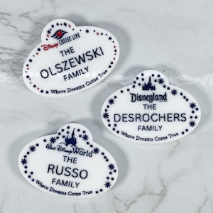 Mini Magnet Cast Member Acrylic Name Tag Door Decor - Land World Cruise