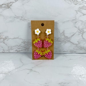 Strawberry Acrylic Dangle Earrings